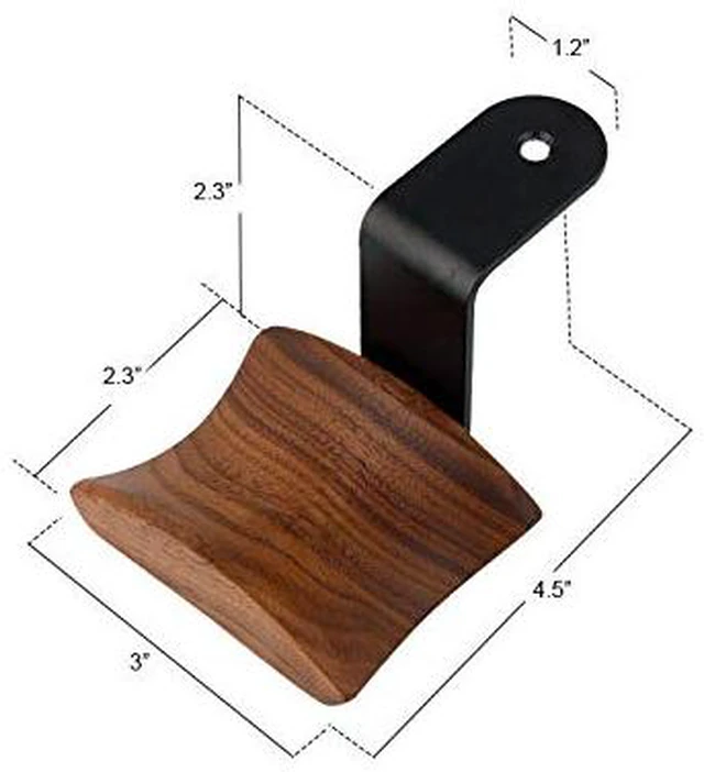Alt view image 3 of 4 - Headphone Hanger Holder - Walnut Wood Headset Stand, Universal Fit (Under-Desk Mount)