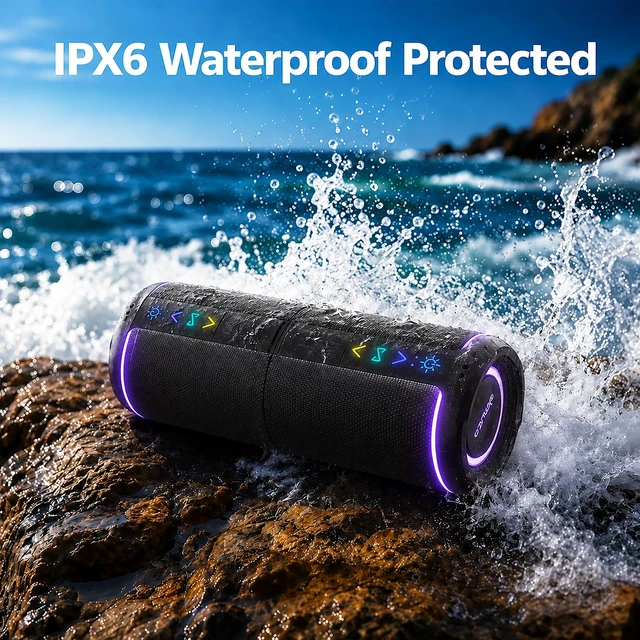 Alt view image 5 of 7 - Magnetic 2-in-1 Portable Bluetooth Speaker, 24W Split Stereo Sound with TWS, Bluetooth 5.4, IPX6 Waterproof, 20-Hour Playtime,7 LED Light Modes, Wireless Speaker Perfect for Party Home Beach Outdoor