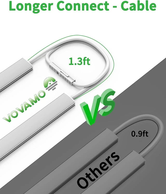 Alt view image 5 of 6 - Under Cabinet Lighting Plug-in, Dimmable Under Counter Lights for Kitchen, 3pcs 12 Inch, Daylight White 4500K Linkable USB Led Light Strip, Wired Led Light Bar for Desk,Sink,Workbench