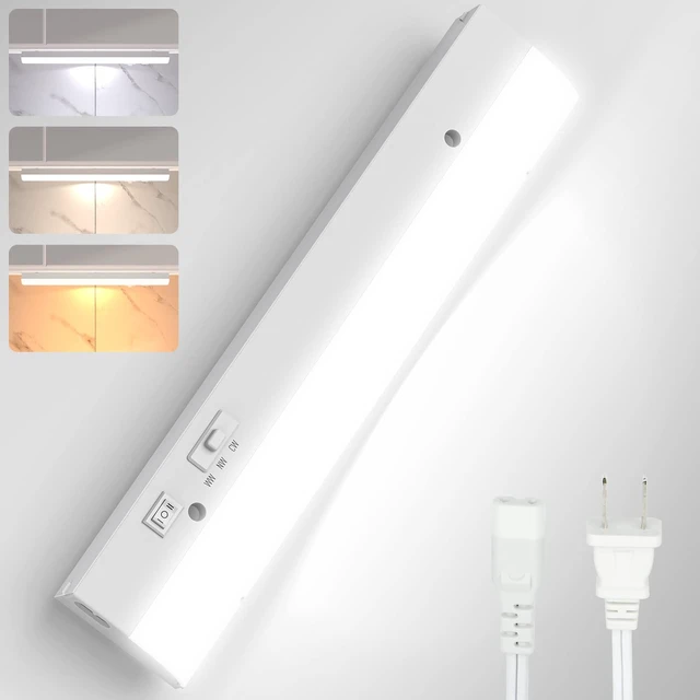 Main image of led Under Cabinet Task Lighting for Kitchen Plug-in Closet Light dimmable Under Cabinet Light 3 Color 3000K/4000K/5000K for Kitchen Garage Counter/Sink Area 12 inch