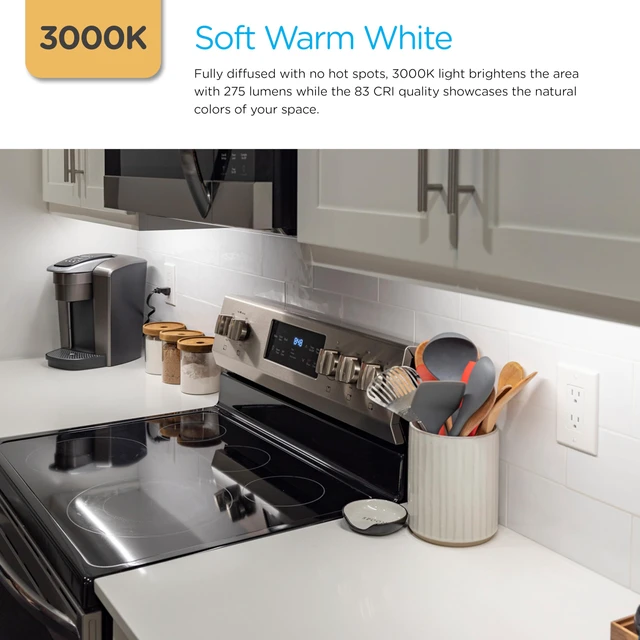 Alt view image 5 of 7 - 10 Inch LED Premium Under Cabinet Light Fixture, Plug-In, Bright White 3000K, 275 Lumens, Plastic Housing, On/Off Switch, Perfect for Kitchen, Home Office, Garage, Workbench & more, 26534