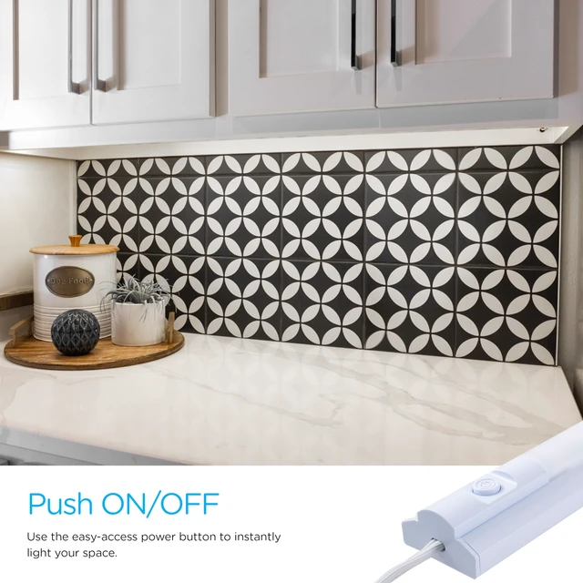 Alt view image 7 of 7 - 10 Inch LED Premium Under Cabinet Light Fixture, Plug-In, Bright White 3000K, 275 Lumens, Plastic Housing, On/Off Switch, Perfect for Kitchen, Home Office, Garage, Workbench & more, 26534