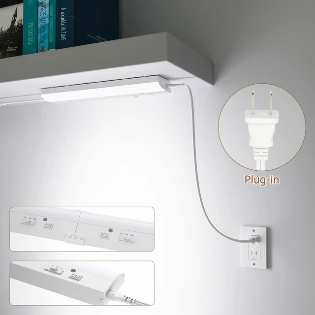 Alt view image 5 of 7 - led Under Cabinet Task Lighting for Kitchen Plug-in Closet Light dimmable Under Cabinet Light 3 Color 3000K/4000K/5000K for Kitchen Garage Counter/Sink Area 12 inch