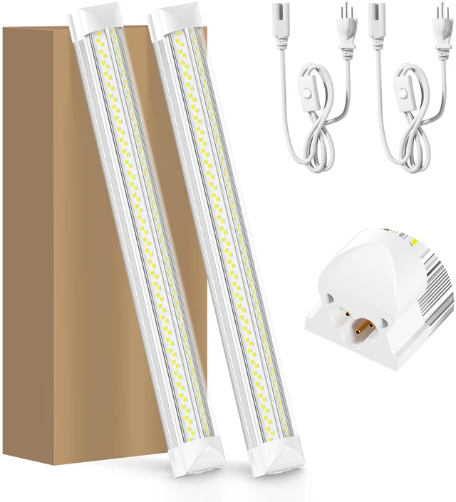 Main image of LED Shop Lights, LED Tube Light 25W 6000K(2 Pack) | Garage Lighting, Super Bright, Under Cabinet Lighting, Linkable with Plug Shop Lights for Garage Workbench Workshop Basement