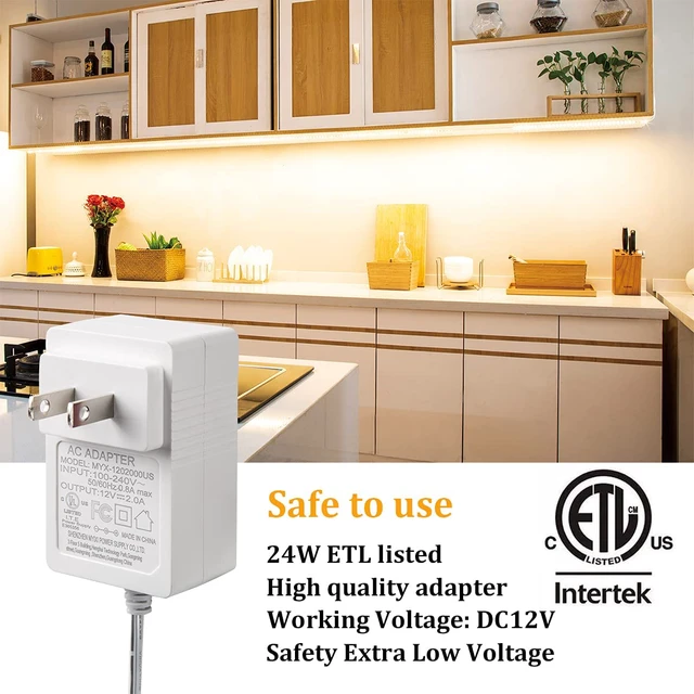 Alt view image 6 of 7 - 8PCS 20inch Under Cabinet Lighting with Remote,Warm White LED Light | Dimmable,24W Adapter,Ultra Bright 240-LED Light for Kitchen,Counter,Shelf,TV Back, Memory Function,Timing,1900lm,2700K,13ft