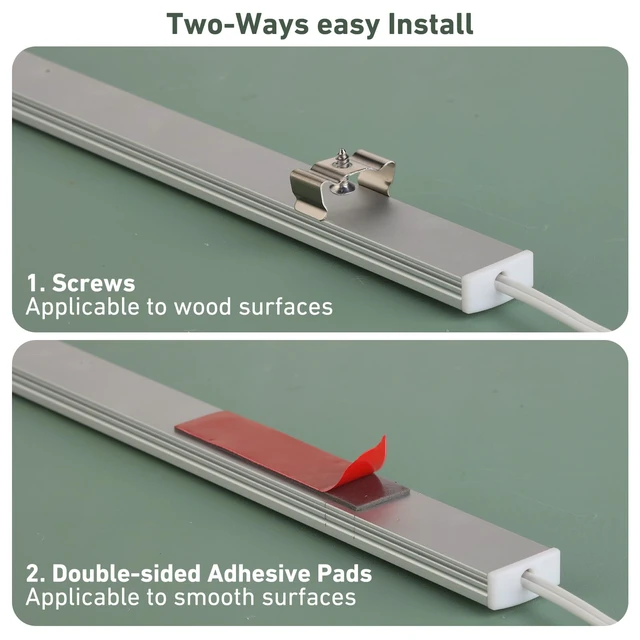 Alt view image 5 of 7 - Under Cabinet Lighting Plug In. 3 PCS 12 Inches Likable Ultra Thin Bright Light Bars. Dimmable 14W LED Kit for Kitchen Under Cabinets Countertop Workbench Counter Shelf Closets Daylight 5000K