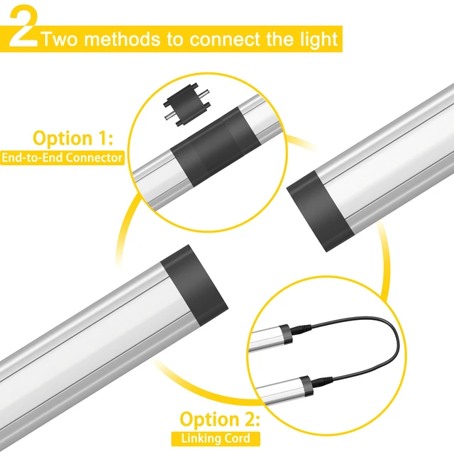 Alt view image 7 of 7 - 12-inch Plug-in LED Under Counter Lights for Kitchen, Soft White 3000K, Pack of 3, IN-0110-23-SN