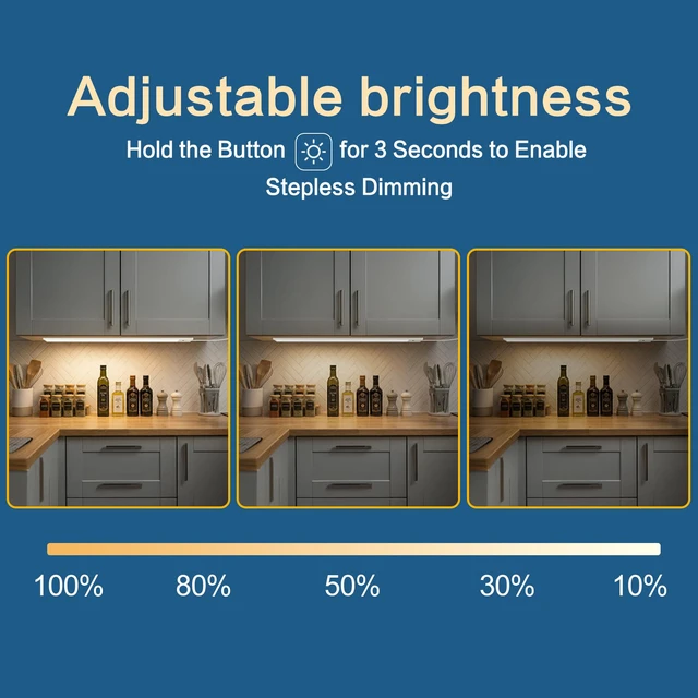 Alt view image 5 of 7 - Under Cabinet Light,2Pcs 15.7 Inch Plug in LED Closet Light with Hand Wave | 3 Color Temps & Adjustable Brightness, Super Slim Dimmable Workbench,Under Counter Lights for Kitchen