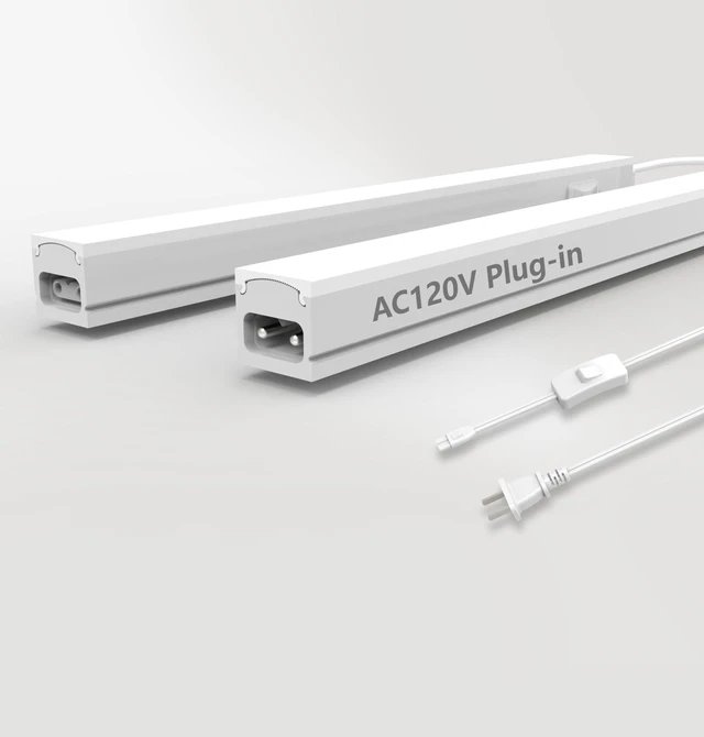 Main image of Under Cabinet Lighting Plug in, 16 Inch 2 Pcs, Linkable AC120V 3CCT 3000K/4000K/5000K Ultra Slim, LED Under Cabinet Lights for Counter Light, Kitchen, Shelf, Sink, Workshop, Desk, White