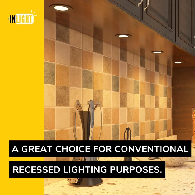 Alt view image 7 of 7 - 2.75-Inch LED Puck Light Kit, 3-Pack, Plug-in, 3000K, White | Warm white light, 12V plug-in kit with in-line dimmer, recessed/surface mount. Model: IN-0102-3-WH
