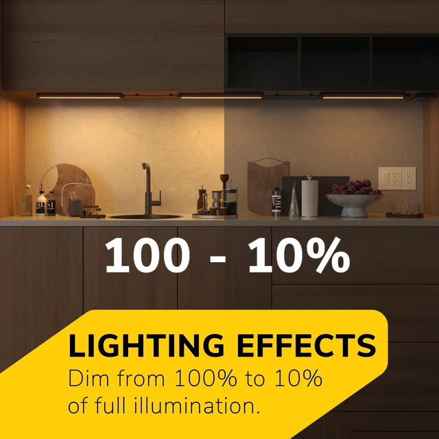Alt view image 7 of 7 - 16-Inch Plug-in Swivel LED Under Cabinet Light, 2-CCT, Bronze | 2700K warm white/4000K bright white, dimmable. Model: IN-0109-4-BZ