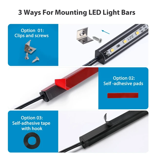 Alt view image 5 of 7 - LED Safe Lighting Kit Plug in. Door Control Activated. 5000K | 6 Slim 12 inch Light Bars. Linkable Extendable for Gun Safe, Closet, Tool Box, in-Cabinet Under Counter Pantry. Daylight