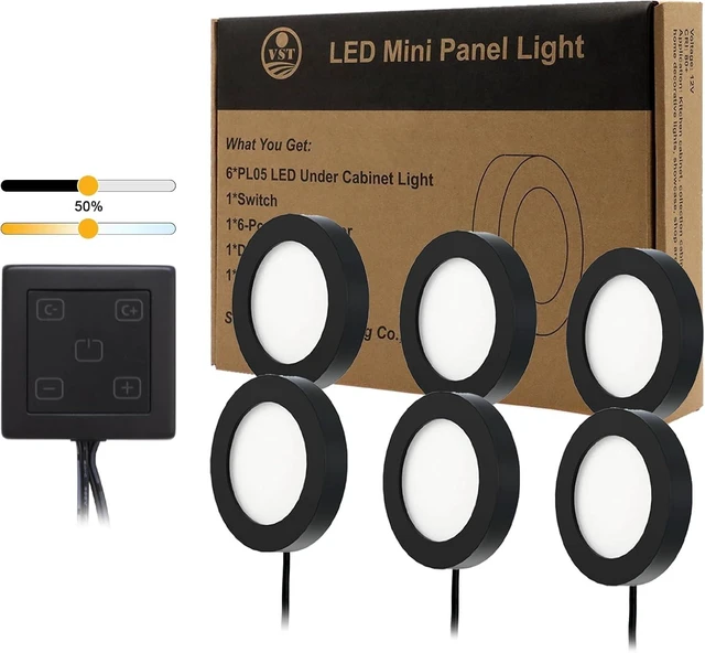 Main image of Under Cabinet Lights CCT 3000K-6000K, Puck Lights Color Temperature and Brightness Adjustable with Touch Switch and ETL Listed Led Driver, Plug in Led Light for Kitchen Under Cabinet Wardrobe