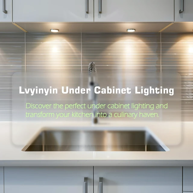 Alt view image 6 of 7 - Under Cabinet Lighting Kit, Curio Display Case Lighting, Dimmable Wireless RF Remote Control, Linkable Wired LED Puck Lights, AC120V to DC12V, Hardwired or Wall Plug, Daylight, 14 Lights