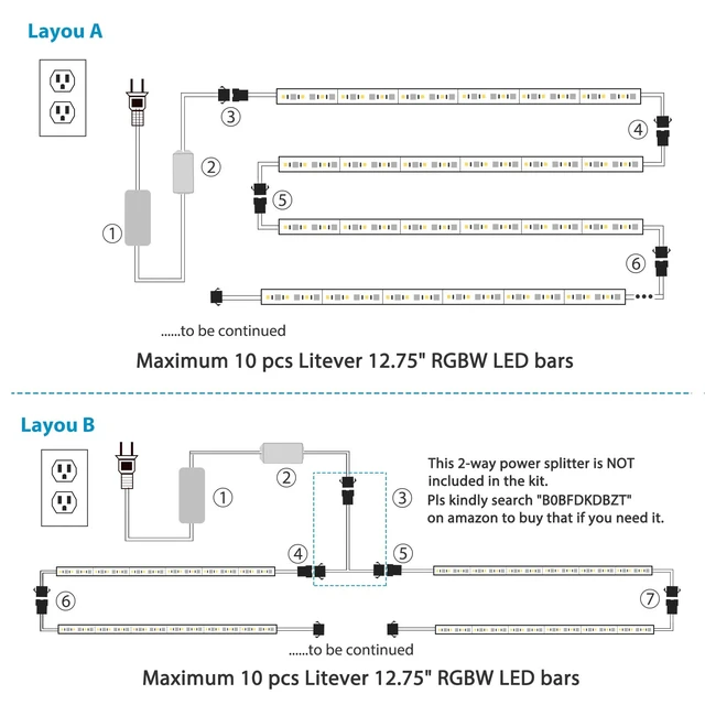 Alt view image 6 of 7 - Under Cabinet LED Lighting RGB Color Changing & Super Bright White Light | Dimmable with Remote. 6 pcs Linkable LED Light Strips with Power Supply, Extension Cords. Plug in. Max 24W. RGB + 5000K