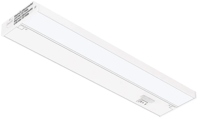 Main image of 18-inch 3 Color Levels LED Under Cabinet Lighting, Hardwired or Plugged-in, Selectable White 2700K/3000K/4000K, Dimmable, White Finished, IN-0210-2