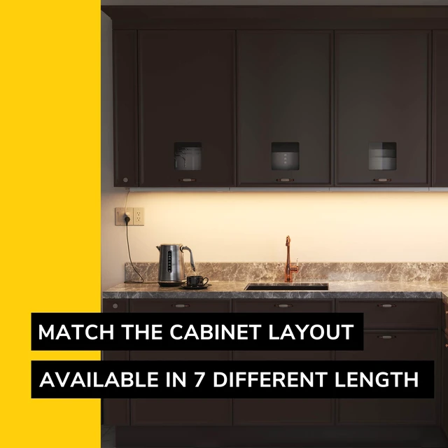 Alt view image 4 of 7 - 18-inch 3 Color Levels LED Under Cabinet Lighting, Hardwired or Plugged-in, Selectable White 2700K/3000K/4000K, Dimmable, White Finished, IN-0210-2
