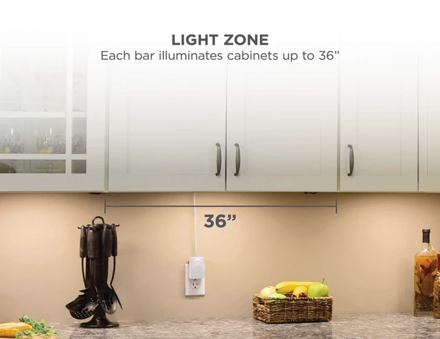 Alt view image 7 of 7 - Under Cabinet Lighting Kit, 3-Bars, 9 Inches Each, DIY Tool-Free Installation, Warm White, 2700K, 1080 Lumens, 15 Watts, Home Accent (LEDUC9-3WK)