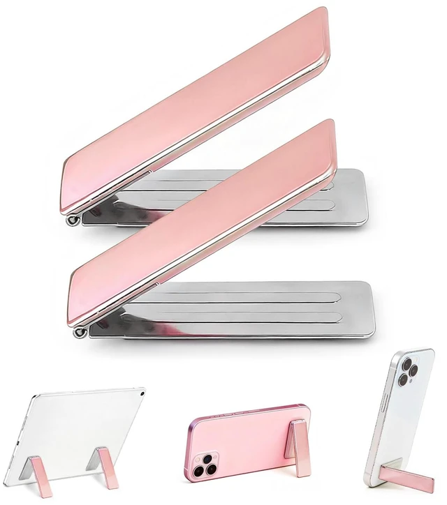 Main image of Cell Phone Kickstand 2Packs,Ultra-Thin Desk Stand Holder | Adjustable Phone Kickstand for Vertical and Horizontal Use Compatible with with iPhone,Samsung,Smartphones (Rose)