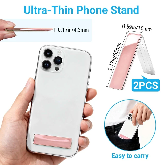 Alt view image 2 of 7 - Cell Phone Kickstand 2Packs,Ultra-Thin Desk Stand Holder | Adjustable Phone Kickstand for Vertical and Horizontal Use Compatible with with iPhone,Samsung,Smartphones (Rose)