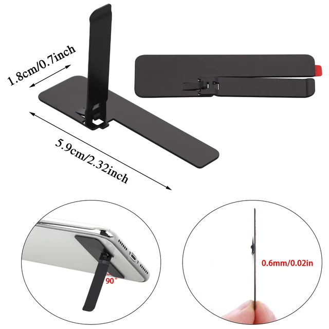 Alt view image 7 of 7 - 2 Pcs Ultra-Thin Invisible Phone Kickstand Metal Phone Holder | Adjustable Vertical and Horizontal Placement Phone Stand Kickstand Phone case Metal Kick Stand Compatible with Any Cellphone