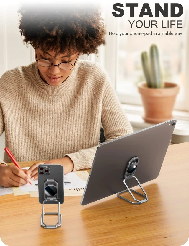 Alt view image 5 of 7 - Phone Kickstand Ring Holder, Cell Phone Grips, Phone Stand for Desk | & 360°Rotation Ring for Back of iPhone Case, Adjustable Phone Holder, Cell Phone Stand
