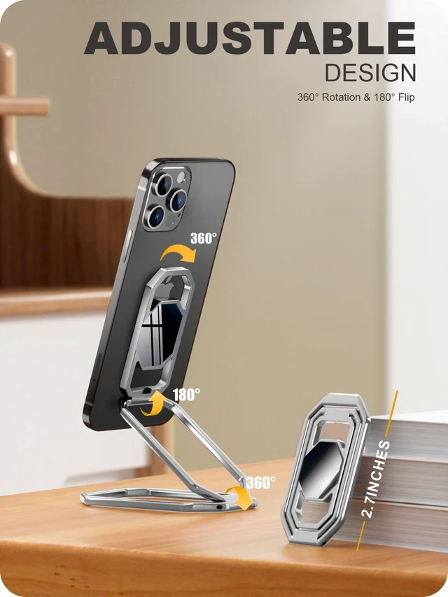Alt view image 6 of 7 - Phone Kickstand Ring Holder, Cell Phone Grips, Phone Stand for Desk | & 360°Rotation Ring for Back of iPhone Case, Adjustable Phone Holder, Cell Phone Stand