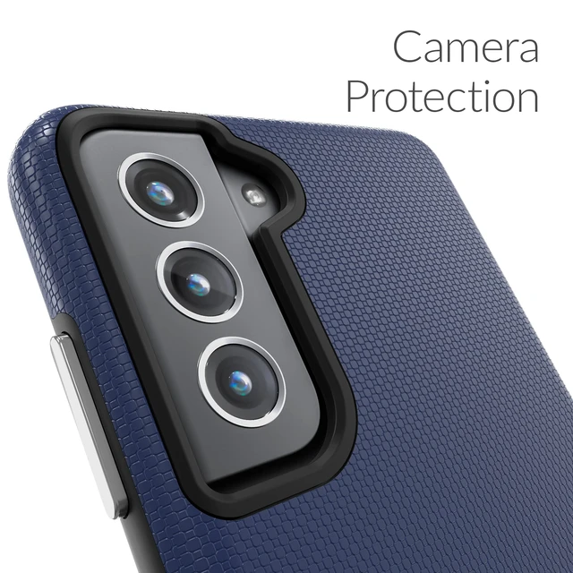 Alt view image 3 of 6 - Dual Guard for Samsung Galaxy S21 FE Case - Navy | Designed for the Samsung Galaxy S21 FE 5G (6.4 inch) with Wireless Charging Compatibility and a Textured Grip