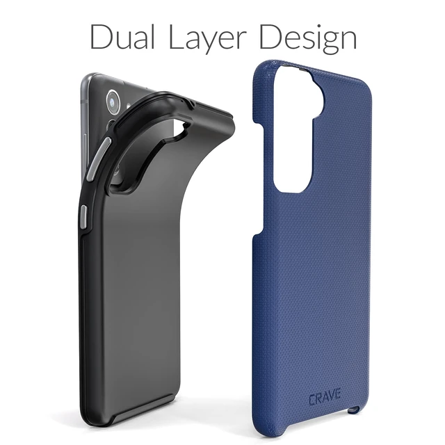 Alt view image 4 of 6 - Dual Guard for Samsung Galaxy S21 FE Case - Navy | Designed for the Samsung Galaxy S21 FE 5G (6.4 inch) with Wireless Charging Compatibility and a Textured Grip
