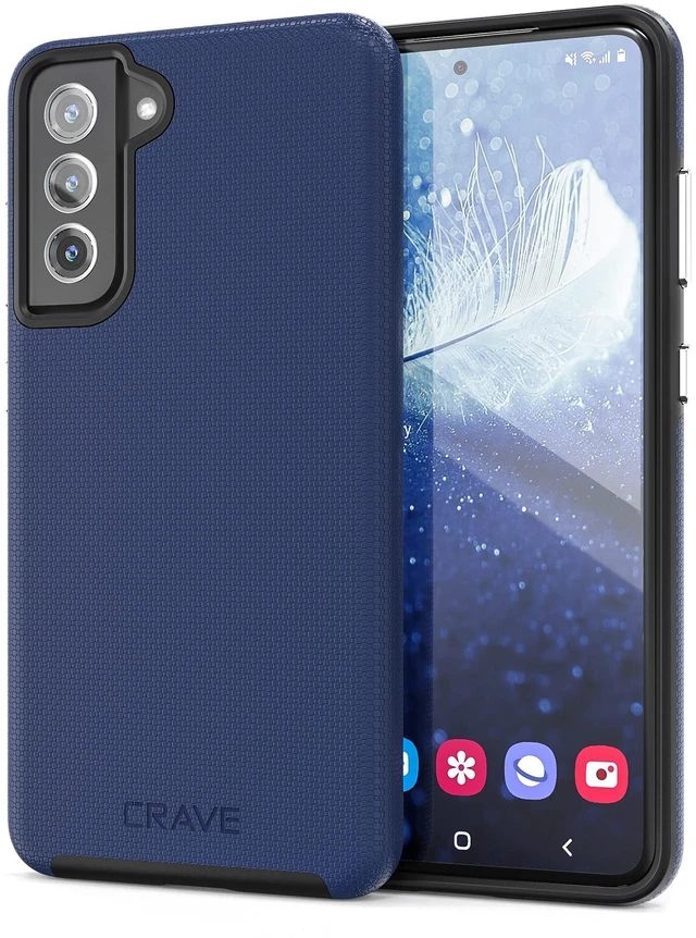 Main image of Dual Guard for Samsung Galaxy S21 FE Case - Navy | Designed for the Samsung Galaxy S21 FE 5G (6.4 inch) with Wireless Charging Compatibility and a Textured Grip