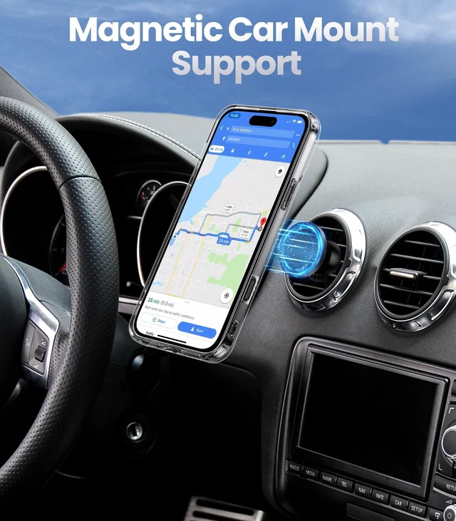 Alt view image 6 of 7 - for iPhone 16 Pro Max Case with Stand, 2-Way Stand, 6.9", Clear | Double Ring Holder, Adjustable & Foldable, Shockproof Protective Cover, 360° Rotation Kickstand, Hands-Free Viewing