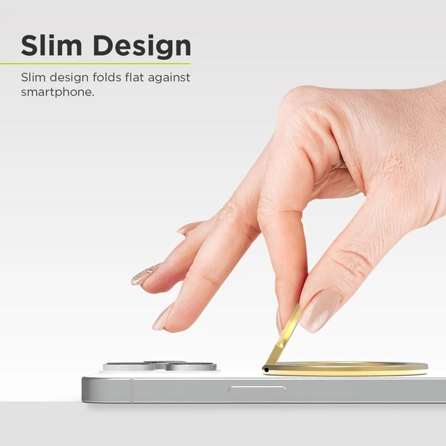 Alt view image 3 of 7 - Magnetic Ring for Phone Case, for MagSafe Phone Ring (Gold) | Phone Ring Grip, Magnetic Ring, Finger Loop Socket, Compatible with iPhone & Samsung, Accessories for Women