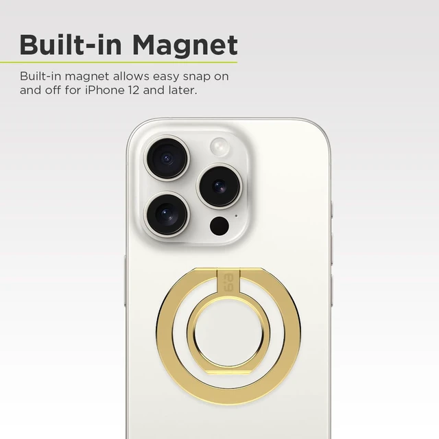 Alt view image 4 of 7 - Magnetic Ring for Phone Case, for MagSafe Phone Ring (Gold) | Phone Ring Grip, Magnetic Ring, Finger Loop Socket, Compatible with iPhone & Samsung, Accessories for Women