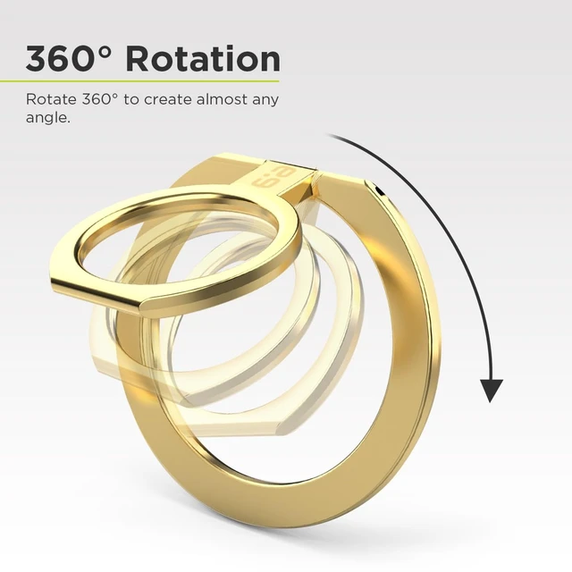 Alt view image 5 of 7 - Magnetic Ring for Phone Case, for MagSafe Phone Ring (Gold) | Phone Ring Grip, Magnetic Ring, Finger Loop Socket, Compatible with iPhone & Samsung, Accessories for Women