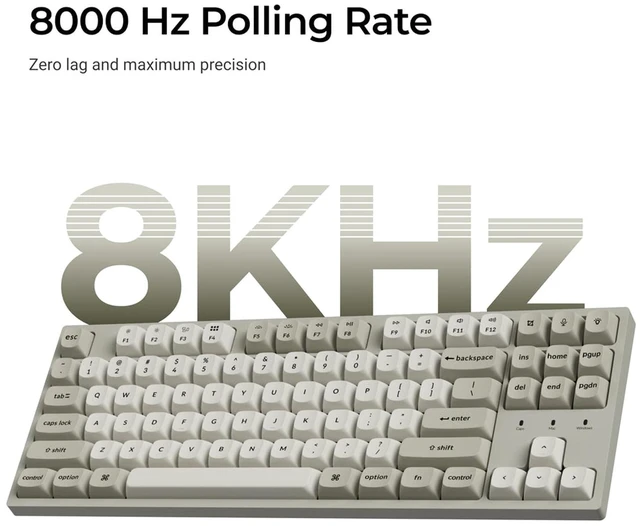 Alt view image 2 of 7 - C1 Pro 8K Wired TKL Custom Keyboard, RGB Backlight, Brown Switch | 8K Polling Rate, Hot-Swappable Keychron Apex Brown Switch, Launcher Support, PBT Keycaps Compatible for Mac Windows Linux