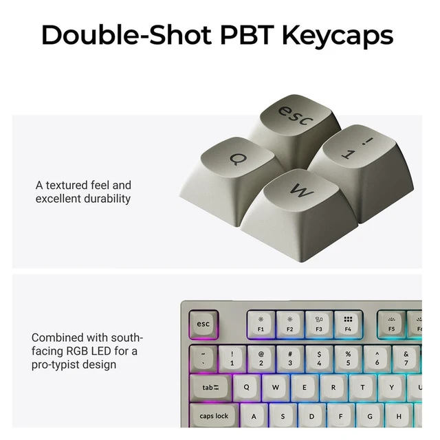 Alt view image 6 of 7 - C1 Pro 8K Wired TKL Custom Keyboard, RGB Backlight, Brown Switch | 8K Polling Rate, Hot-Swappable Keychron Apex Brown Switch, Launcher Support, PBT Keycaps Compatible for Mac Windows Linux