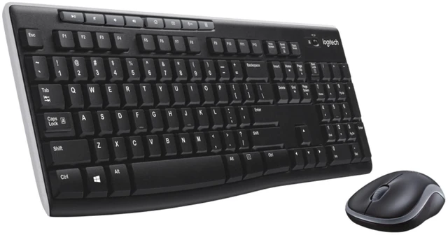 Main image of MK270 Full Size Wireless Keyboard and Mouse Combo - Black | Full size keyboard with spill-resistant design, compact ambidextrous mouse, connect via single included USB-A Nano Receiver