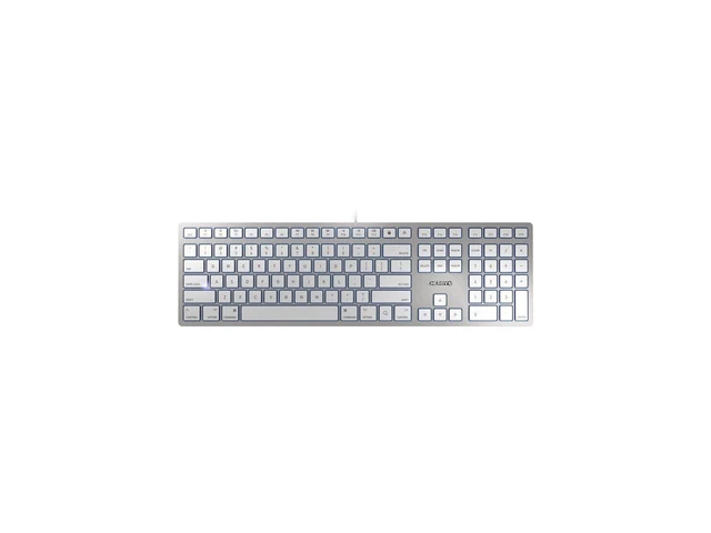 Alt view image 4 of 7 - KC 6000 Slim for MAC, Wired Mac Keyboard with Number Pad, USB-A Connection, Whisper-Quiet Keys, Thin Design, SX Scissor Switches, QWERTY, Silver/White