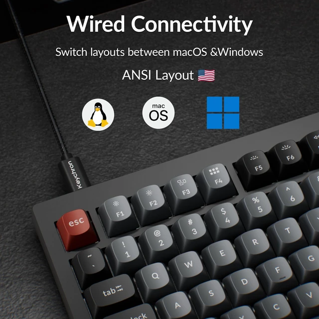 Alt view image 2 of 7 - V1 8K Custom Mechanical Keyboard, 75% Wired Layout, Ultra-Low Latency 8000Hz, QMK Programmable, Hot-Swappable Banana Switches, RGB, for Gamers and Typists, Compatible with Mac/Windows/Linux