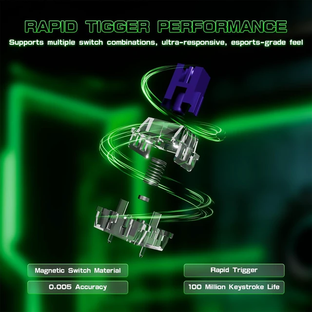 Alt view image 6 of 7 - ATTACK SHARK R85 HE Hall Effect Gaming Keyboard, 75% Rapid Trigger, 8KHz | 0.005mm RT, 0.08ms Latency, Adjustable Actuation 0.1-3.3mm, Snap Tap, DKS, RGB Lightbox, Web Driver for PC/ MAC Gamer