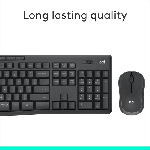 Alt view image 7 of 7 - MK295 Full Size Silent Wireless Keyboard Mouse Combo - Graphite | Full size keyboard with SilentTouch technology, compact ambidextrous mouse with silent click switches, Windows compatible