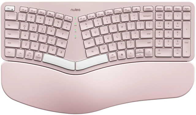 Main image of RT05 Wireless Ergonomic Keyboard, Split Keyboard with Wrist Rest, USB-C Charging, 7-Color Backlight, Natural Typing, Bluetooth and USB Connectivity, Compatible with Windows/Mac(Pink)
