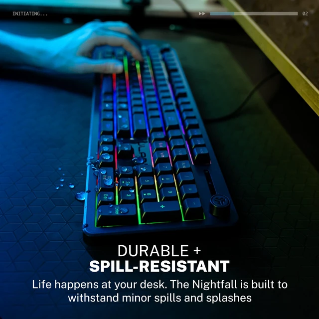 Alt view image 3 of 7 - Nightfall Gaming Keyboard, Wired, RGB, 104 Keys, Black