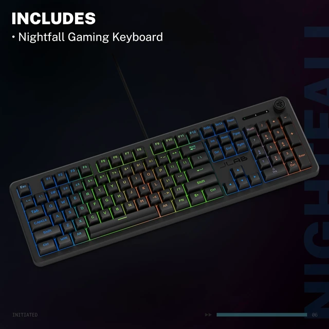 Alt view image 7 of 7 - Nightfall Gaming Keyboard, Wired, RGB, 104 Keys, Black
