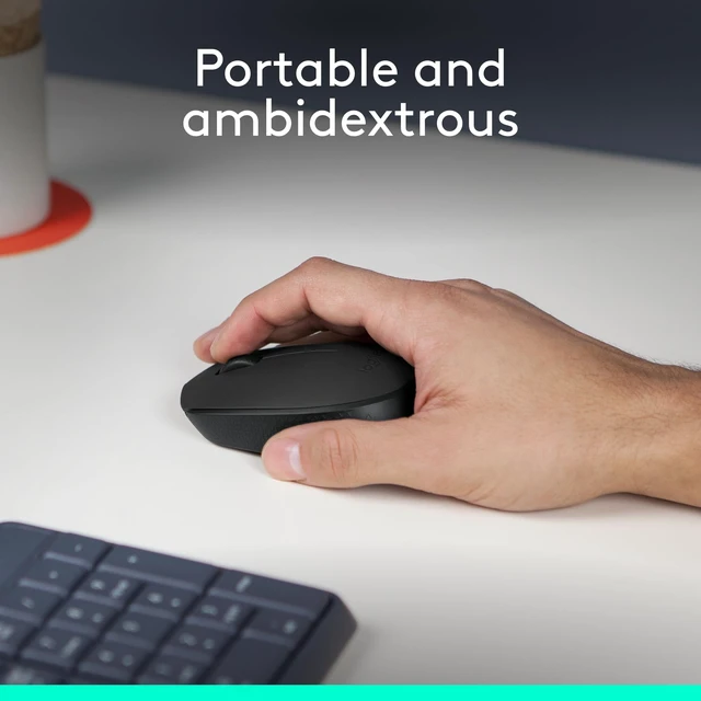 Alt view image 3 of 7 - M170 Compact Ambidextrous 2.4 GHz Wireless Mouse - Black | Ambidextrous mouse with 2.4 GHz USB-A Nano Receiver, Optical Tracking, 12-Months Battery Life, PC, Mac, Laptop compatible