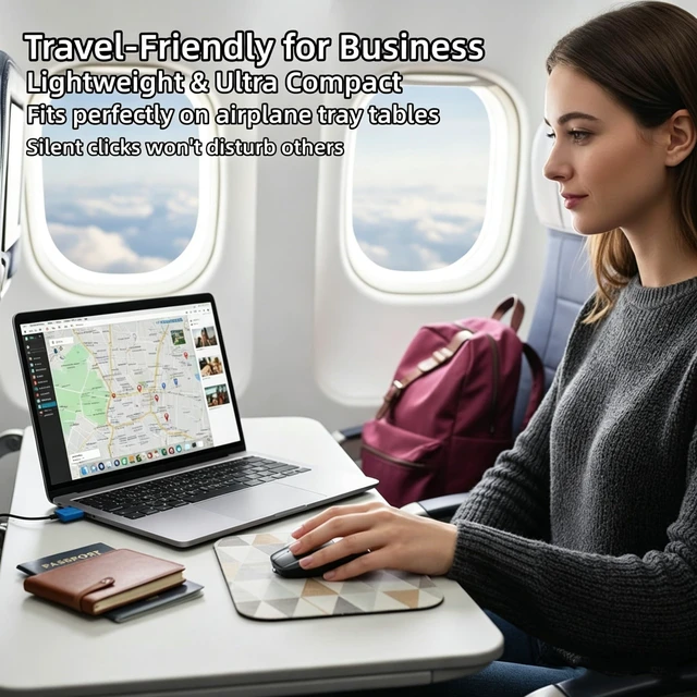 Alt view image 3 of 7 - Wireless Mouse Mini Small Finger Bluetooth Mouse with TF Card Reader,Silent Pocket Portable Handheld Tiny Compact USB Travel Optical Mice for PC Laptop Computer Macbook Tablet Kids Women Men Gift