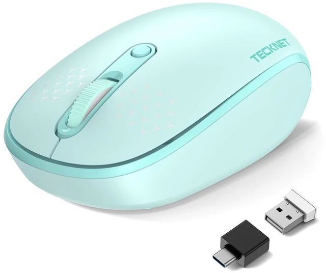 Main image of Compact Ambidextrous Bluetooth and 2.4GHz Wireless Silent Mouse | 2.4G Quiet Computer Mouse with USB Receiver, 3 Adjustable DPI Portable Cordless Mice for Chromebook, Laptop, PC, Mac