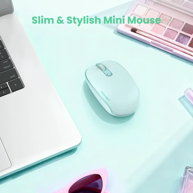 Alt view image 6 of 7 - Compact Ambidextrous Bluetooth and 2.4GHz Wireless Silent Mouse | 2.4G Quiet Computer Mouse with USB Receiver, 3 Adjustable DPI Portable Cordless Mice for Chromebook, Laptop, PC, Mac