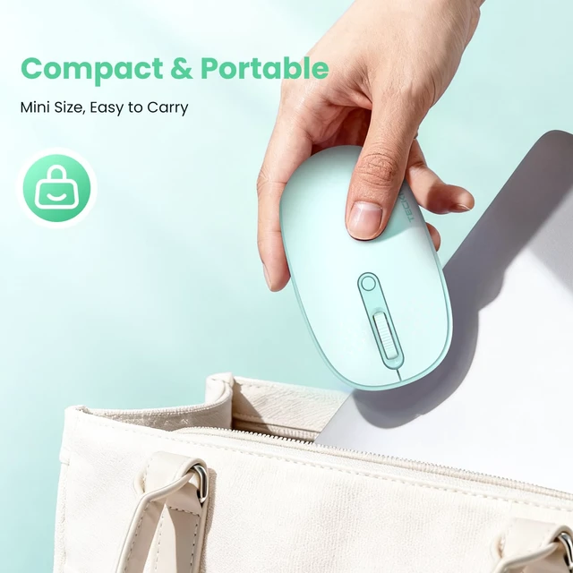 Alt view image 5 of 7 - Compact Ambidextrous Bluetooth and 2.4GHz Wireless Silent Mouse | 2.4G Quiet Computer Mouse with USB Receiver, 3 Adjustable DPI Portable Cordless Mice for Chromebook, Laptop, PC, Mac