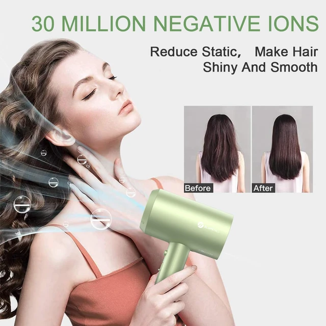 Alt view image 5 of 7 - Professional Ionic Hair Dryer, Lime Cream | 1800W Fast Drying, Low Noise, 2 Concentrator Nozzles, 1 Diffuser Attachment